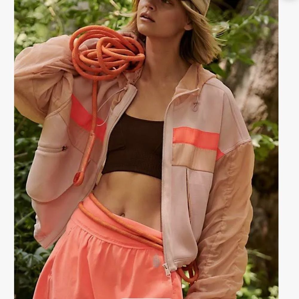 Free People FP Movement Summer Breeze Sweat Windbreaker Hoodie Jacket Women’s XS